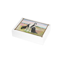 Load image into Gallery viewer, Gypsy Vanner and Newfoundland dog by artist Patricia Eubank Greeting Cards (1, 10, 30, and 50pcs)