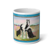 Load image into Gallery viewer, Gypsy Vanner and Newfoundland dog by Artist Patricia Eubank - Jumbo Mug, 20oz
