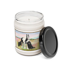 Load image into Gallery viewer, Gypsy Vanner and Newfoundland Dog decorated and scented Soy Candle, 9oz