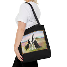 Load image into Gallery viewer, Gypsy Vanner and Newfoundland dog by artist Patricia Eubank Tote Bag