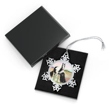 Load image into Gallery viewer, Gypsy Vanner and Newfoundland Pewter Snowflake Ornament