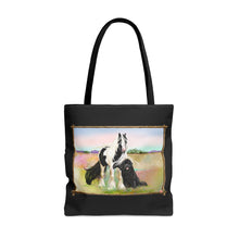 Load image into Gallery viewer, Gypsy Vanner and Newfoundland dog by artist Patricia Eubank Tote Bag