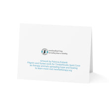 Load image into Gallery viewer, Gypsy Vanner and Newfoundland dog by artist Patricia Eubank Greeting Cards (1, 10, 30, and 50pcs)