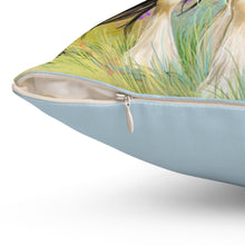 Load image into Gallery viewer, Gypsy Vanner and Newfoundland Dog Artwork by Patricia Eubank Square Pillow