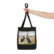 Load image into Gallery viewer, Gypsy Vanner and Newfoundland dog by artist Patricia Eubank Tote Bag
