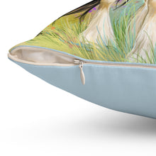 Load image into Gallery viewer, Gypsy Vanner and Newfoundland Dog Artwork by Patricia Eubank Square Pillow