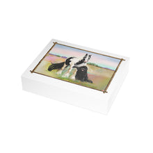 Load image into Gallery viewer, Gypsy Vanner and Newfoundland dog by artist Patricia Eubank Greeting Cards (1, 10, 30, and 50pcs)