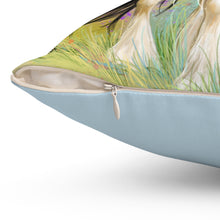 Load image into Gallery viewer, Gypsy Vanner and Newfoundland Dog Artwork by Patricia Eubank Square Pillow