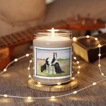 Load image into Gallery viewer, Gypsy Vanner and Newfoundland Dog decorated and scented Soy Candle, 9oz