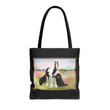 Load image into Gallery viewer, Gypsy Vanner and Newfoundland dog by artist Patricia Eubank Tote Bag