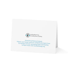 Load image into Gallery viewer, Gypsy Vanner and Newfoundland dog by artist Patricia Eubank Greeting Cards (1, 10, 30, and 50pcs)