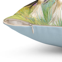 Load image into Gallery viewer, Gypsy Vanner and Newfoundland Dog Artwork by Patricia Eubank Square Pillow