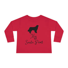 Load image into Gallery viewer, Newfie Santa Paws Toddler Long Sleeve Tee