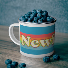 Load image into Gallery viewer, Rainbow Newfie Enamel Campfire Mug