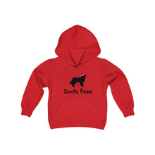 Load image into Gallery viewer, Newfie Santa Paws Childrens Hooded Sweatshirt