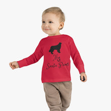 Load image into Gallery viewer, Newfie Santa Paws Toddler Long Sleeve Tee