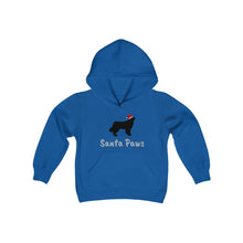 Load image into Gallery viewer, Newfie Santa Paws Childrens Hooded Sweatshirt