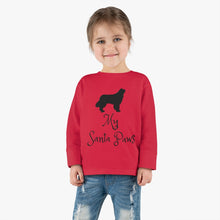 Load image into Gallery viewer, Newfie Santa Paws Toddler Long Sleeve Tee