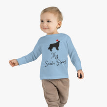 Load image into Gallery viewer, Newfie Santa Paws Toddler Long Sleeve Tee