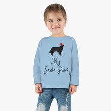 Load image into Gallery viewer, Newfie Santa Paws Toddler Long Sleeve Tee