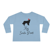 Load image into Gallery viewer, Newfie Santa Paws Toddler Long Sleeve Tee