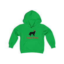 Load image into Gallery viewer, Newfie Santa Paws Childrens Hooded Sweatshirt