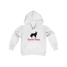 Load image into Gallery viewer, Newfie Santa Paws Childrens Hooded Sweatshirt