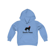 Load image into Gallery viewer, Newfie Santa Paws Childrens Hooded Sweatshirt