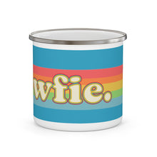 Load image into Gallery viewer, Rainbow Newfie Enamel Campfire Mug