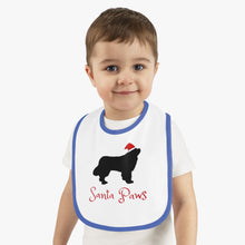 Load image into Gallery viewer, Newfie Santa Paws Baby Bib