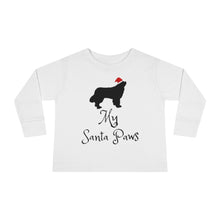 Load image into Gallery viewer, Newfie Santa Paws Toddler Long Sleeve Tee