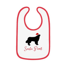 Load image into Gallery viewer, Newfie Santa Paws Baby Bib