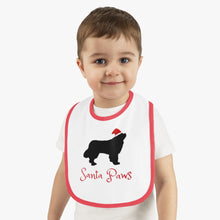 Load image into Gallery viewer, Newfie Santa Paws Baby Bib