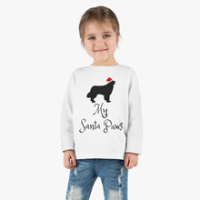 Load image into Gallery viewer, Newfie Santa Paws Toddler Long Sleeve Tee