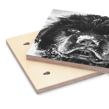 Load image into Gallery viewer, Newfoundland Puppy in the Snow on Wood Canvas