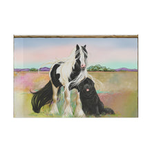 Load image into Gallery viewer, Gypsy Vanner &amp; Newfoundland dog Flag by Artist Patricia Eubank
