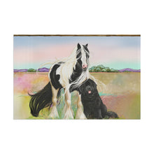 Load image into Gallery viewer, Gypsy Vanner &amp; Newfoundland dog Flag by Artist Patricia Eubank
