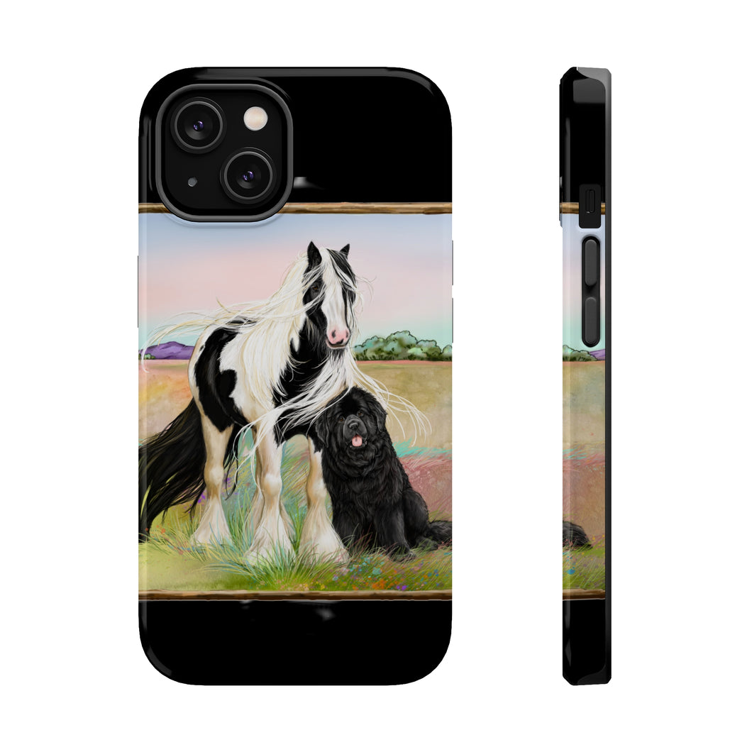 Gypsy Vanner and Newfoundland dog by Artist Patricia Eubank MagSafe Tough Cases
