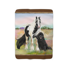 Load image into Gallery viewer, Gypsy Vanner and Newfoundland DogSherpa Fleece Blanket
