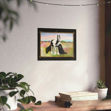 Load image into Gallery viewer, Gypsy Vanner and Newfoundland Dog by Artist Patricia Eubank Matte Horizontal Poster
