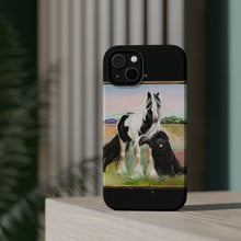 Load image into Gallery viewer, Gypsy Vanner and Newfoundland dog by Artist Patricia Eubank MagSafe Tough Cases
