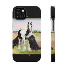 Load image into Gallery viewer, Gypsy Vanner and Newfoundland dog by Artist Patricia Eubank MagSafe Tough Cases
