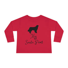 Load image into Gallery viewer, Newfie Santa Paws Toddler Long Sleeve Tee
