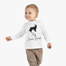Load image into Gallery viewer, Newfie Santa Paws Toddler Long Sleeve Tee
