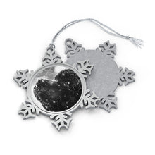 Load image into Gallery viewer, Newfoundland Dog in the Snow Pewter Snowflake Ornament
